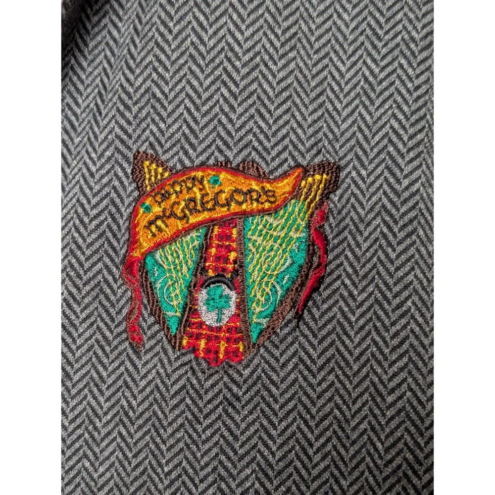 Straight Down 1/4 Zip Pullover Mens Large Grey Herringbone Paddy McGregors Golf